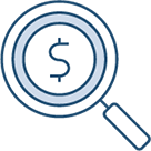 magnifying dollor sign